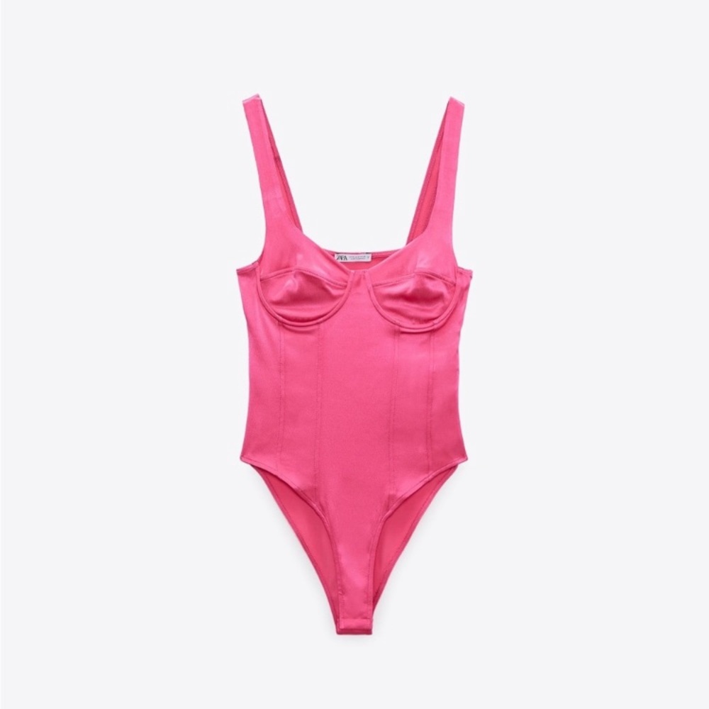 NWT Zara barbie pink bodysuit small